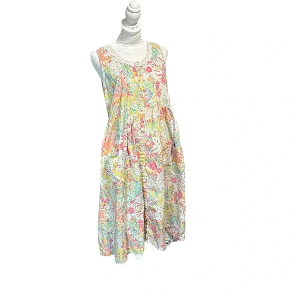 Kmart Pink vintage floral house dress size small